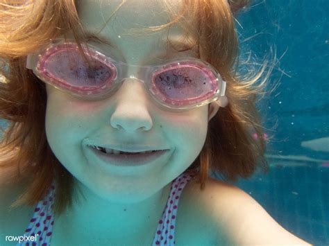 Girl With Goggles Diving In Swimming Pool Premium Image By Rawpixel