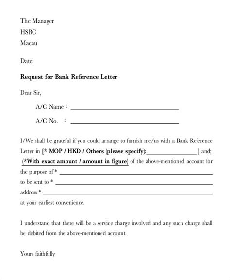 Mention the bank name, address, and date on the top. 10+ Sample Bank Reference Letter Templates - PDF, DOC ...