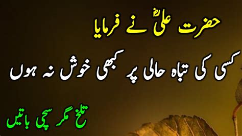 Hazrat Ali R A Amazing Urdu Quotes Part 89 Kisi Ki Tabah Hali Pr
