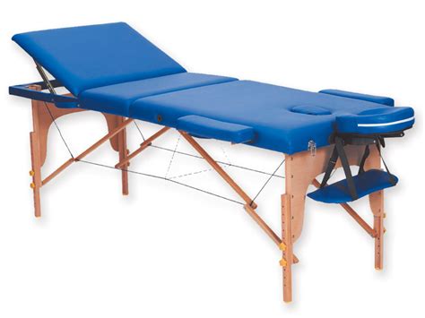 3 Section Wooden Massage Table Blue