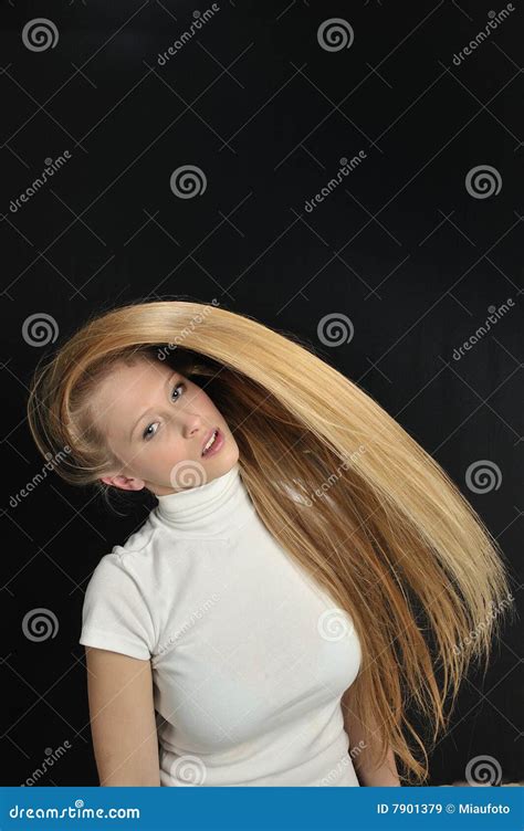 Blond Long Hair Teen Age Girl Stock Image Image Of Eyeshadow Adult 7901379