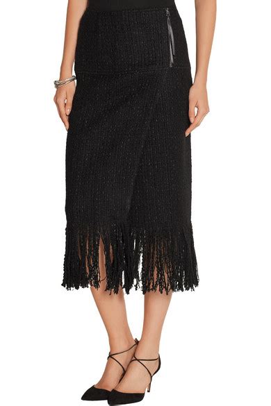 maiyet fringed wool blend tweed wrap skirt net a porter