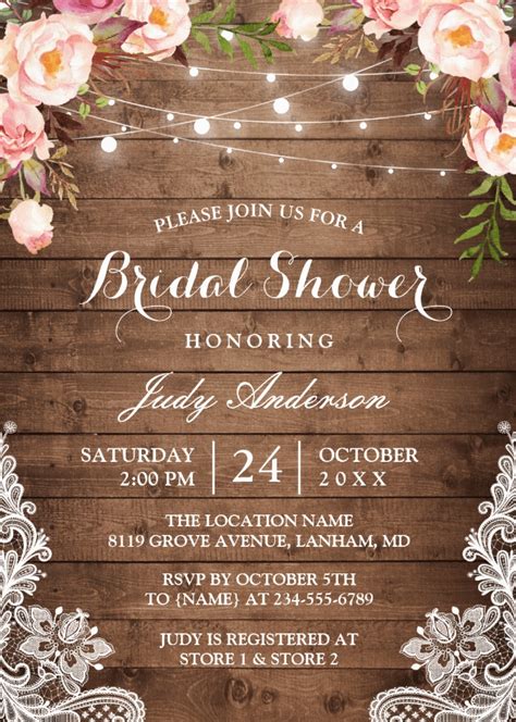 10 Bridal Shower Invitations With Rustic Charm The Wedding Shoppe