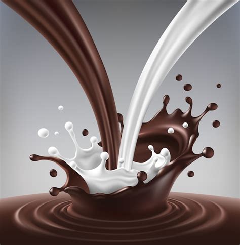 Free Vector Vector Illustration Of A Flow Of Milk And Chocolate