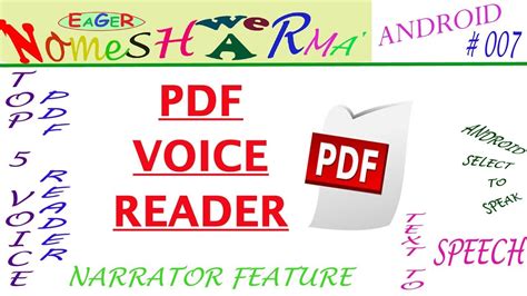 Foxit reader is a software specially designed to work with pdf documents, similar in capabilities to adobe reader, but with the advantage of taking up less disk space and using less ram. Pdf voice Reader free & offline // ANDROID # 007 - YouTube