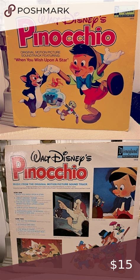 Walt Disneys Pinocchio Soundtrack Record Disney Records Walt Disney