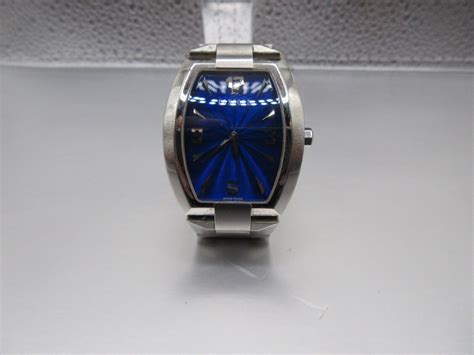 Concord La Scala Curvex 14 G3 1480 2 Quartz Mens Watch Rare Blue Face