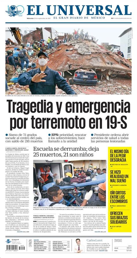 Terremoto del '85 y 2017 ciudad de méxico. Terremoto en México: Las portadas del dolor y la ...