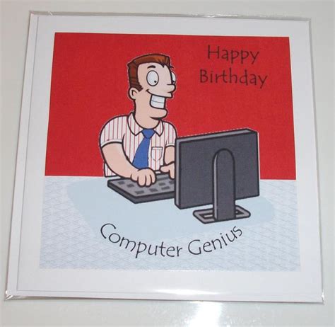 Male Computer Geek Birthday Card Variety Of Etsy Uk Geek Birthday