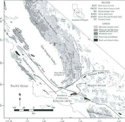 Map Of Southern California Showing Geologic Features Discussed In The