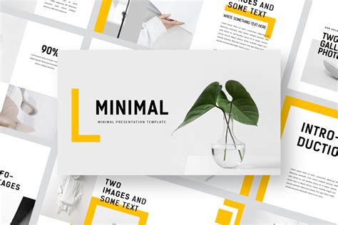 Minimal Powerpoint Template On Yellow Images Creative Store
