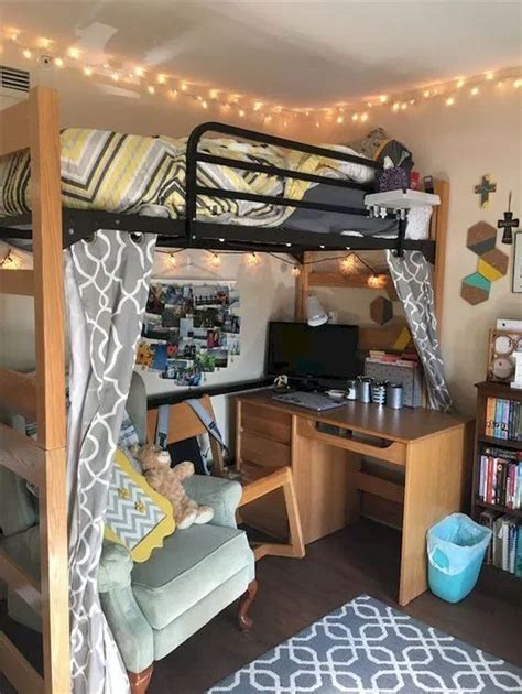 22 College Dorm Room Ideas For Lofted Beds Dorm Room Designs College Dorm Room Decor College