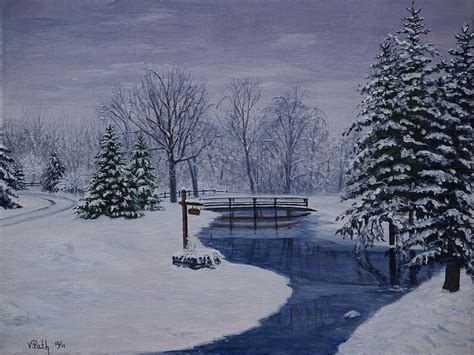 Winter In Michigan Painting By Vicky Path