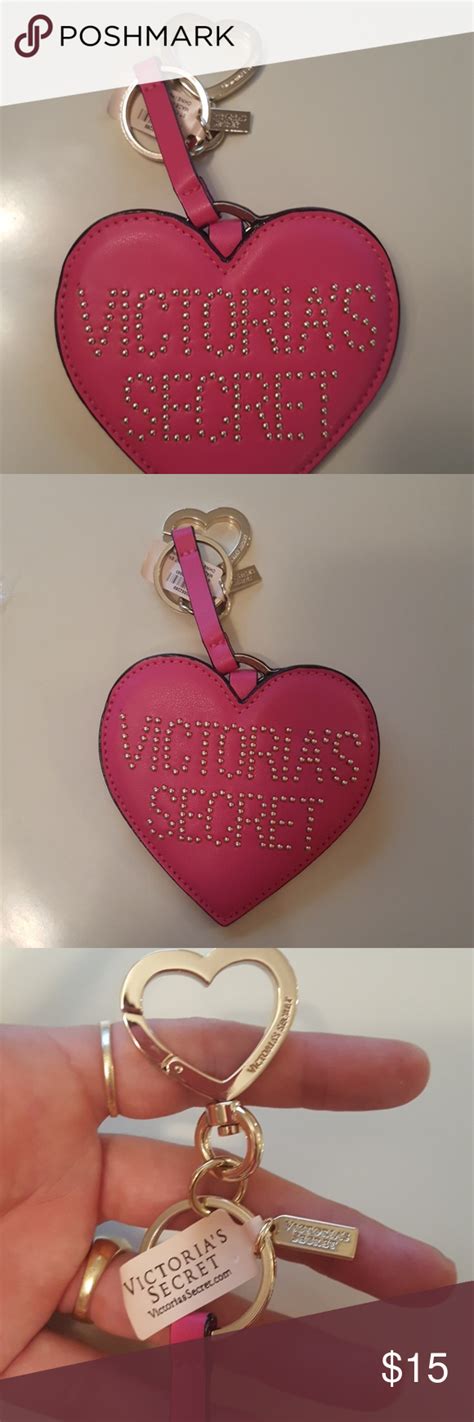 Nwt Victorias Secret Studded Heart Key Chain Heart Keychain