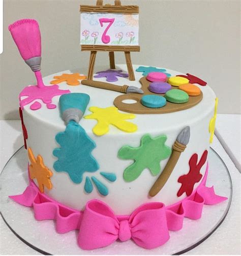 Art Birthday Party Cake Ideas Art Birthday Cake Painting Birthday