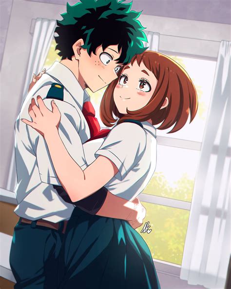 Midoriya Izuku And Uraraka Ochako Boku No Hero Academia Drawn By