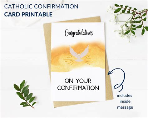 Confirmation Card Catholic Print Confirmation Ts For Boys Etsy