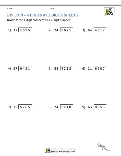 Division By Two Digit Numbers Worksheets B0c