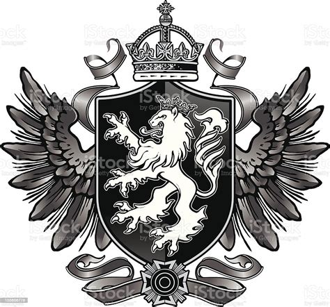 Heraldic Lion Wing Crest Stock Illustration Download Image Now Istock