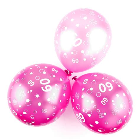 Buy Metallic Pink Circles 60th Birthday Helium Latex Balloons Pack Of