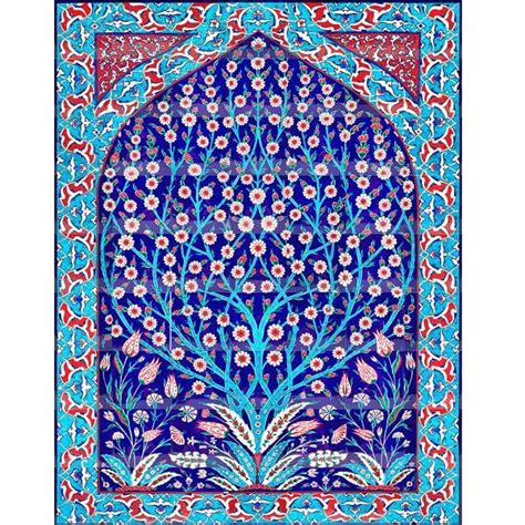Iznik Tile Panel Tree Of Life 140x180 Cm Mosque Art Iznik Tile