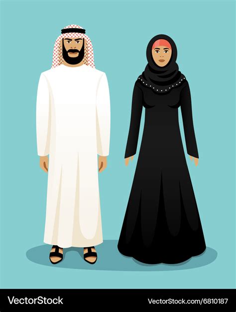 traditional arab clothing man and woman royalty free vector
