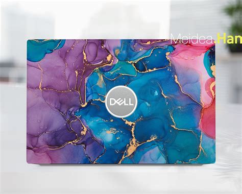Dell Laptop Skin Personalized Customizable Colored Marble Vinyl Sticker