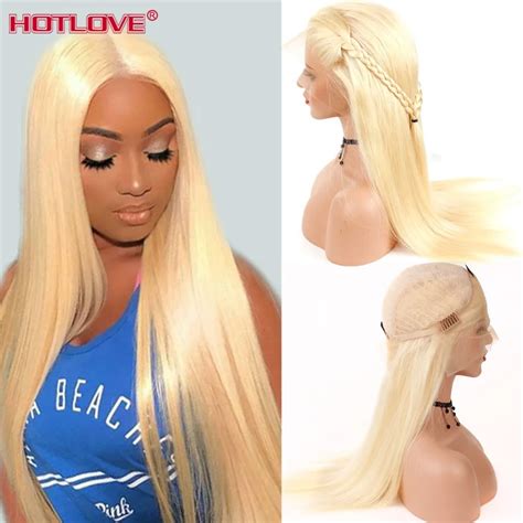Honey Blonde Lace Front Human Hair Wigs Remy Density Brazilian Straight Hair X Lace