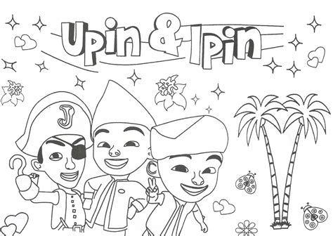 Gambar Mewarnai Upin Ipin Untuk Anak Paud Dan Tk Hala