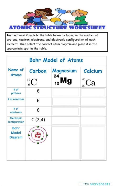 Atomic Structure Interactive Worksheet Topworksheets