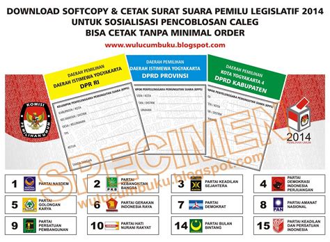 Surat suara yang dimusnahkan tersebut rinciannya 557 rusak dan 2.817 adalah surat suara lebih. Warna Surat Suara Pemilu Legislatif 2014 | Wulucumbu