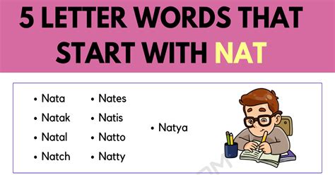 9 Unique Examples 5 Letter Words That Start With Nat In English • 7esl