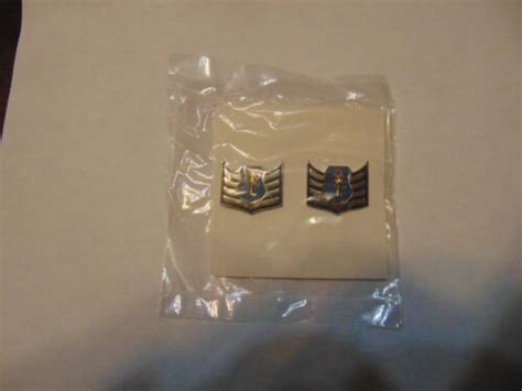 Military Crest Insignia Set Of 2 Us Air Force Staff Sergeant Rotc Jrotc