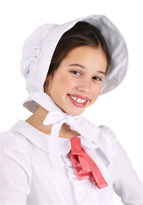 White Pioneer Bonnet For Girls