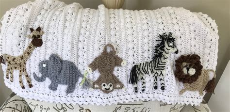 Crochet Baby Blanket Safari Junglewoodlandzoonautical Themes