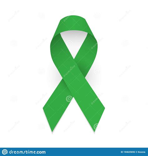 Green Awareness Ribbon Symbol Of Celebral Palsy And Mental Health