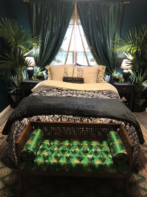 Maybe you would like to learn more about one of these? Emerald green bedroom 💚 | Green curtains bedroom, Bedroom ...