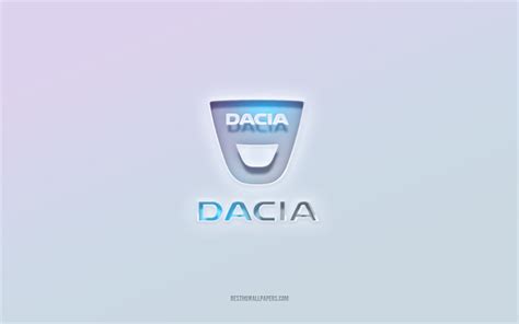 Download Wallpapers Dacia Logo Cut Out 3d Text White Background