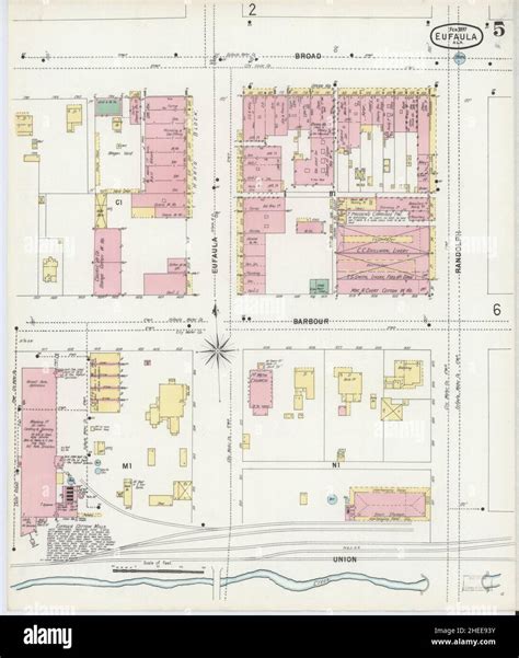 Sanborn Fire Insurance Map From Eufaula Barbour County Alabama Stock