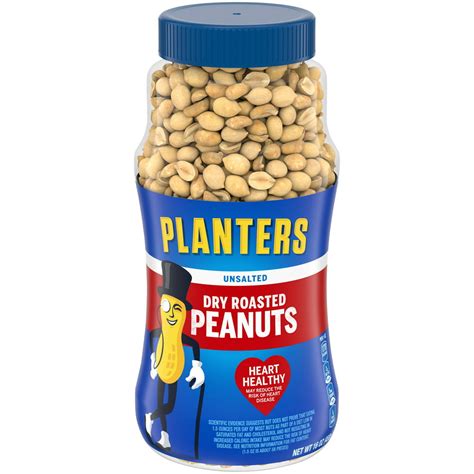 Planters Unsalted Dry Roasted Peanuts 16 Oz Jar