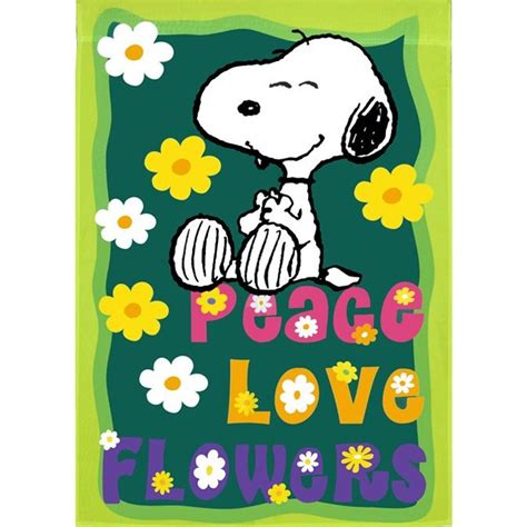 Peace Love Flag Snoopy Welcomes You With Peace And Love On This