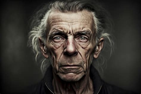 Retrato De Imagen De Ia Generativa De Un Anciano Con Cabello Gris Y