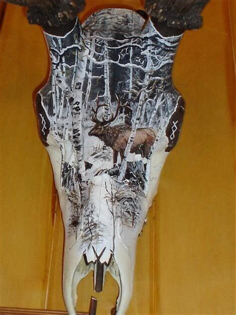 Painted European Skulls From Your Trophy Painted Deer Skulls Deer