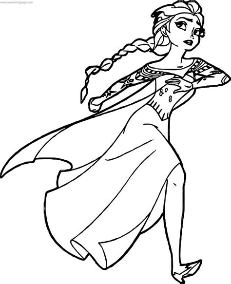 Color the black & white princess crown template. Elsa Running Coloring Page in 2020 | Γοργόνες