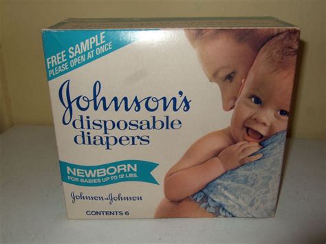 Vintage Johnson Newborn 6 In Box Disposable Diapers New