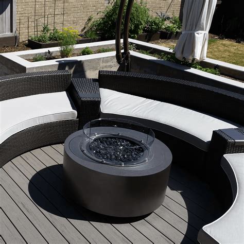 Cylinder Concrete Fire Pit Table Shopboxhill — Boxhill And Co Llc