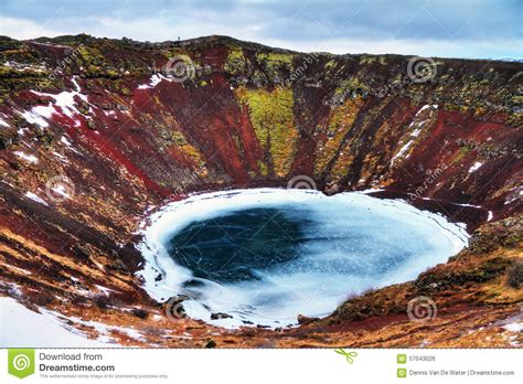 Kerid Crater Lake Iceland Stock Photo Image Of Caldera 57043026