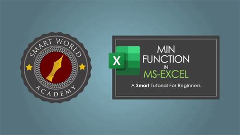 How To Use Min Function In Excel Youtube