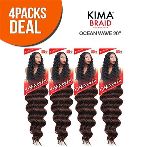 Harlem125 Synthetic Hair Braids Kima Braid Ocean Wave 20 4 Pack P1b