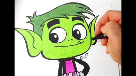 How To Draw And Color Beast Boy From Teen Titans Go Youtube